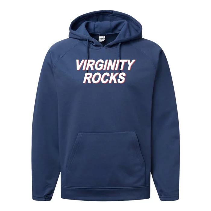 Virginity Rocks Heather Performance Fleece Hoodie