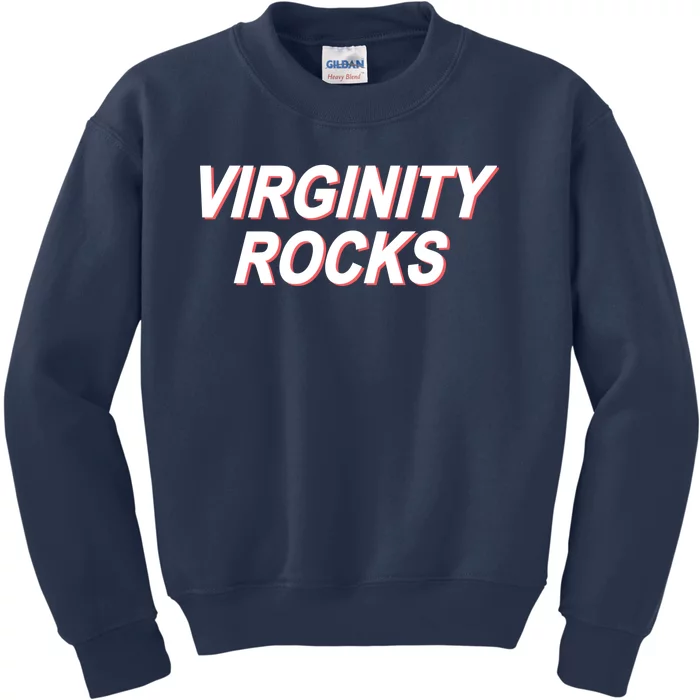 Virginity Rocks Heather Kids Sweatshirt