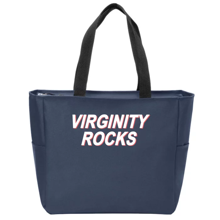 Virginity Rocks Heather Zip Tote Bag