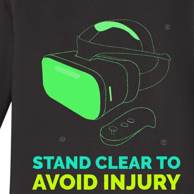 Virtual Reality Hazard Vr Stay Clear To Avoid Injury Baby Long Sleeve Bodysuit