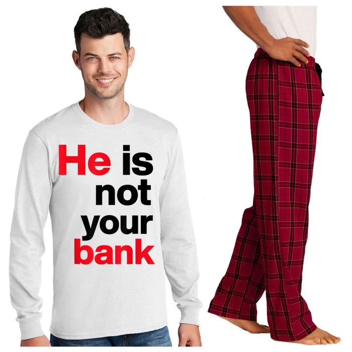 Vintage Retro He Is Not Your Bank Long Sleeve Pajama Set