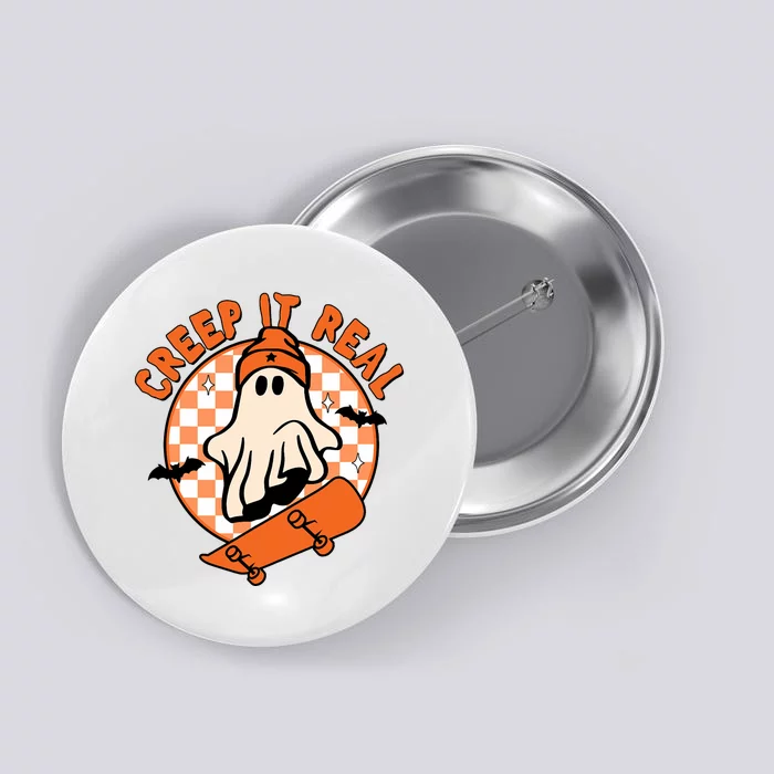 Vintage Retro Halloween Creep It Real Ghost Boy Fall Season Button