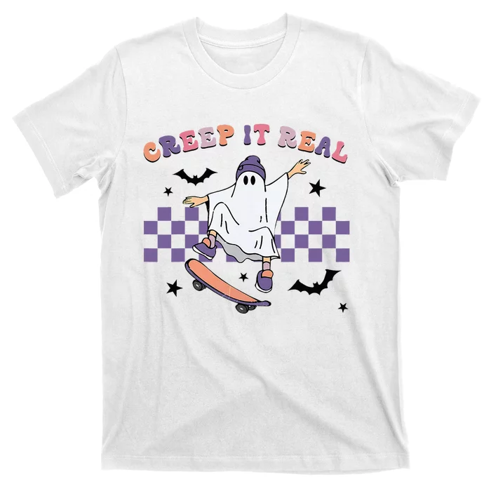 Vintage Retro Halloween Creep It Real Ghost Fall Season T-Shirt