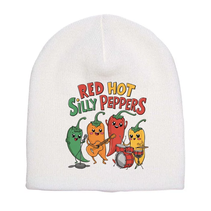 Vintage Red Hot Silly Peppers Unique 90s Funny Cartoons Short Acrylic Beanie