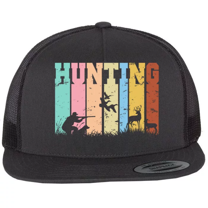 Vintage Retro Hunting Hunter Flat Bill Trucker Hat