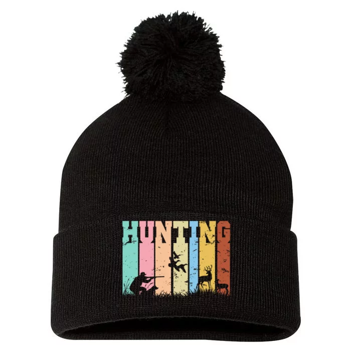 Vintage Retro Hunting Hunter Pom Pom 12in Knit Beanie