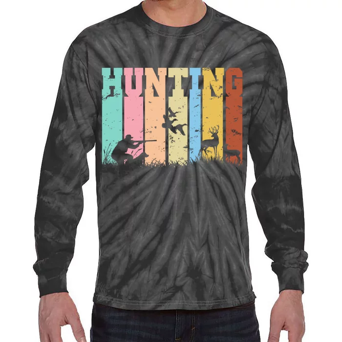 Vintage Retro Hunting Hunter Tie-Dye Long Sleeve Shirt