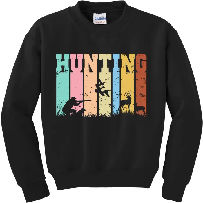 Vintage Retro Hunting Hunter Kids Sweatshirt