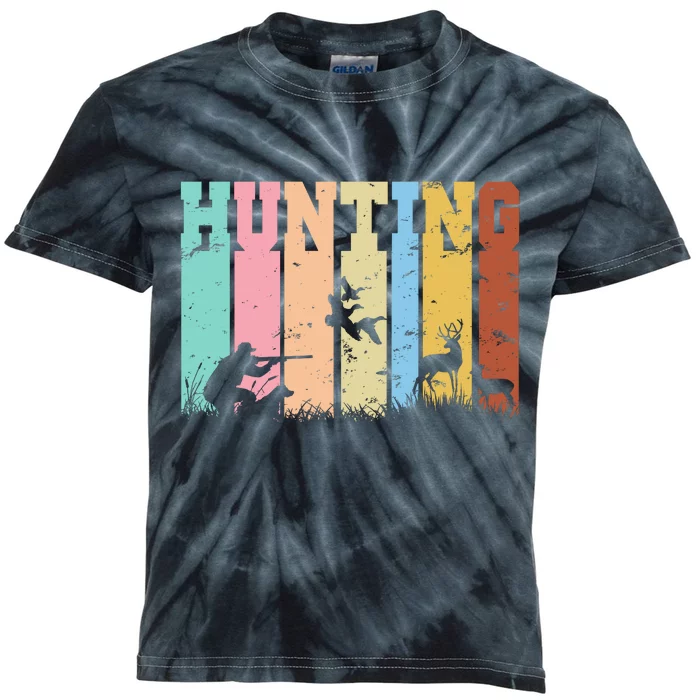 Vintage Retro Hunting Hunter Kids Tie-Dye T-Shirt