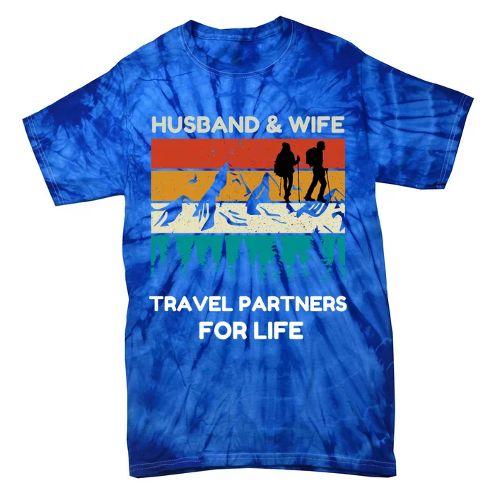 Vintage Retro Hiking Camping Couples Hiker Camp Partners Great Gift Tie-Dye T-Shirt