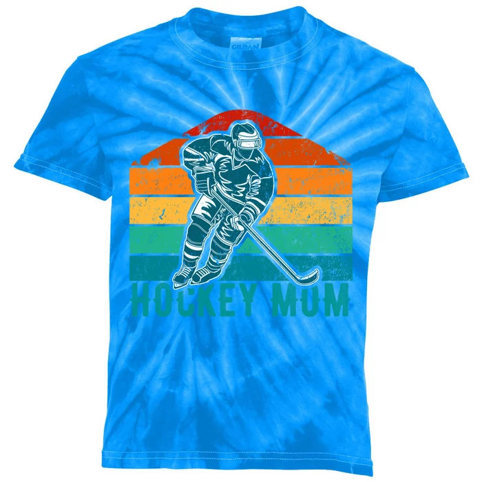 Vintage Retro Hockey Mom Gift Kids Tie-Dye T-Shirt