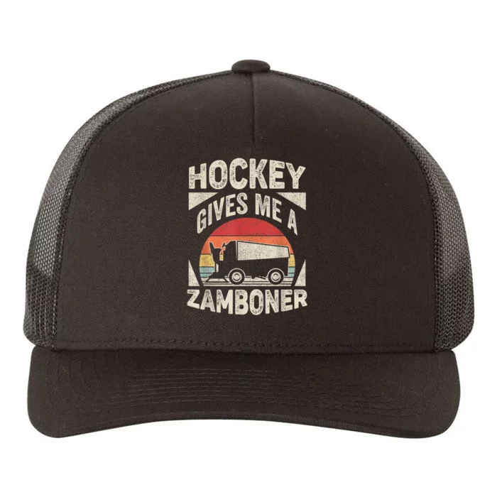 Vintage Retro Hockey Gives Me A Zamboner Hockey Yupoong Adult 5-Panel Trucker Hat