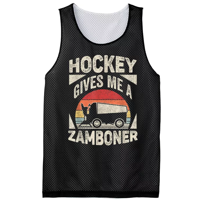 Vintage Retro Hockey Gives Me A Zamboner Hockey Mesh Reversible Basketball Jersey Tank