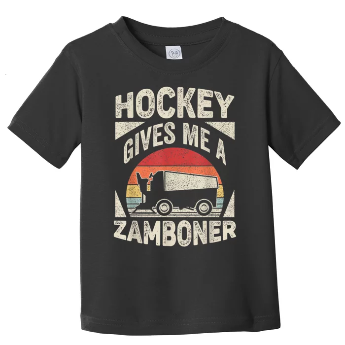 Vintage Retro Hockey Gives Me A Zamboner Hockey Toddler T-Shirt