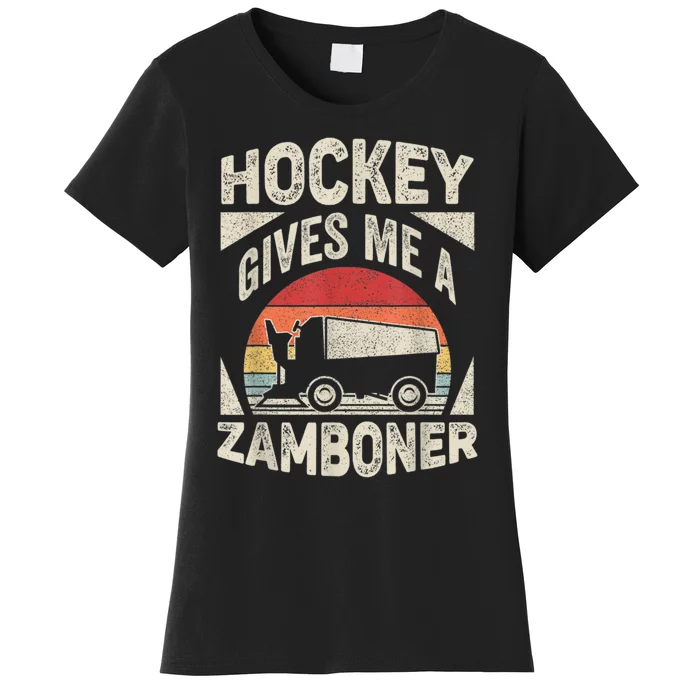 Vintage Retro Hockey Gives Me A Zamboner Hockey Women's T-Shirt