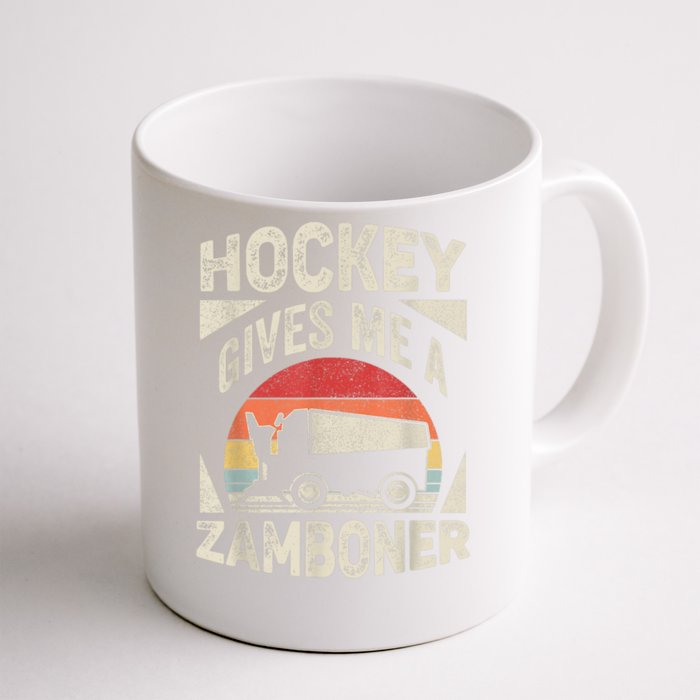 Vintage Retro Hockey Gives Me A Zamboner Hockey Front & Back Coffee Mug