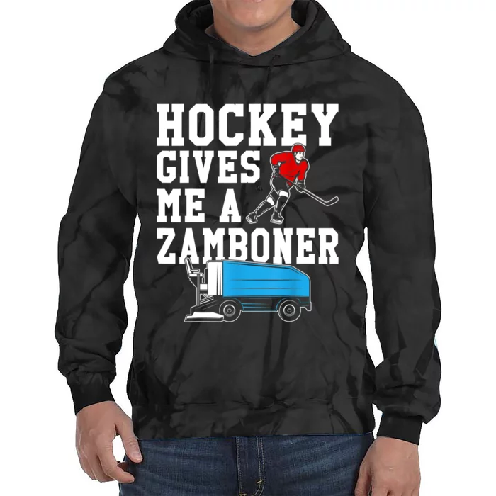 Vintage Retro Hockey Gives Me A Zamboner Hockey Tie Dye Hoodie