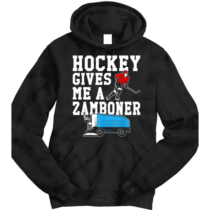 Vintage Retro Hockey Gives Me A Zamboner Hockey Tie Dye Hoodie