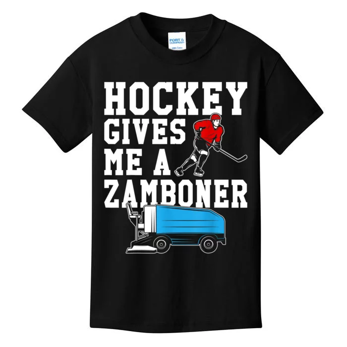 Vintage Retro Hockey Gives Me A Zamboner Hockey Kids T-Shirt