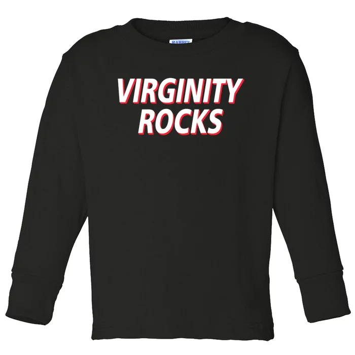 Virginity Rocks Heather Toddler Long Sleeve Shirt