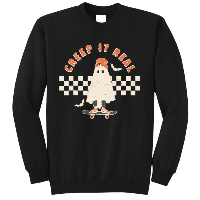 Vintage Retro Halloween Creep it real Ghost Fall Season Tall Sweatshirt