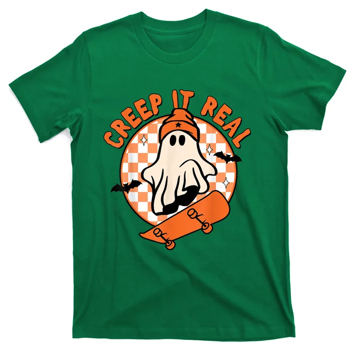 Vintage Retro Halloween Creep It Real Ghost Boy Fall Season T-Shirt