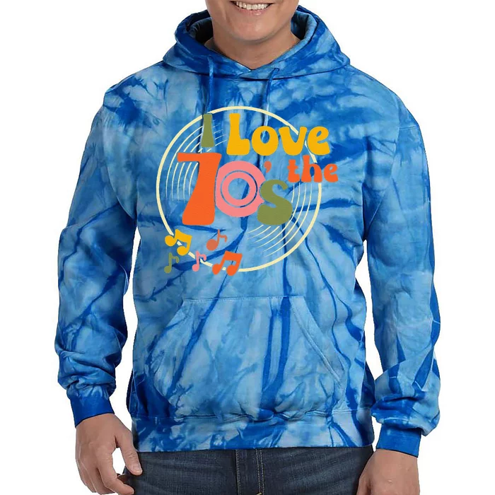 Vintage Retro I Love The 70s Hippie Style Tie Dye Hoodie