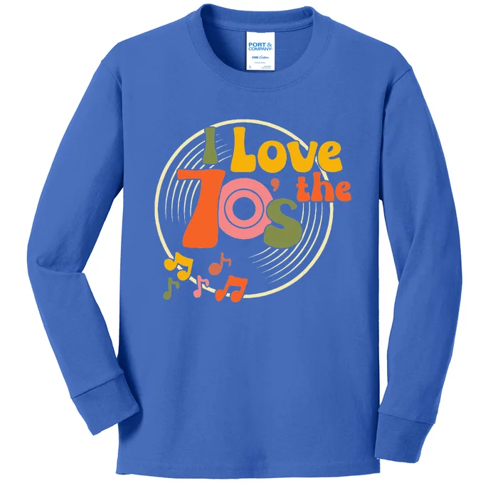 Vintage Retro I Love The 70s Hippie Style Kids Long Sleeve Shirt