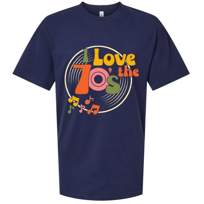 Vintage Retro I Love The 70s Hippie Style Sueded Cloud Jersey T-Shirt