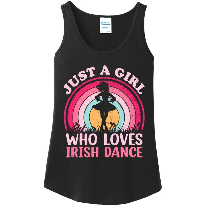 Vintage Retro Irish Dance Just A Girl Who Loves Irish Dance Ladies Essential Tank