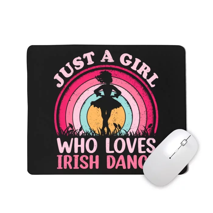 Vintage Retro Irish Dance Just A Girl Who Loves Irish Dance Mousepad