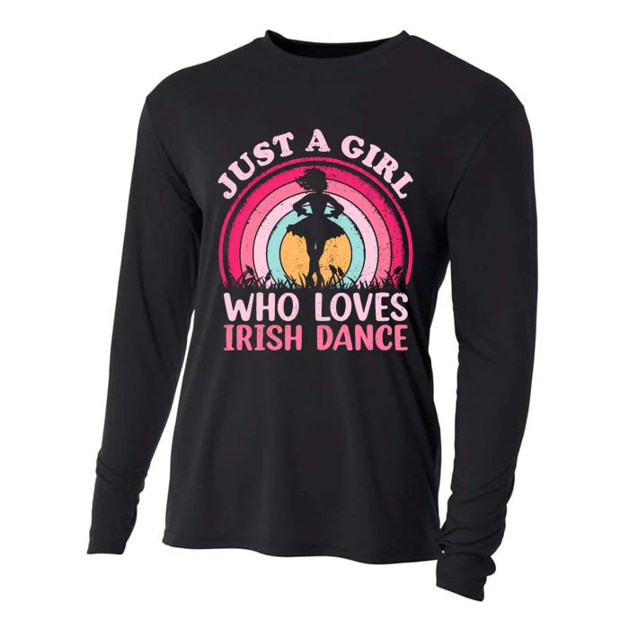 Vintage Retro Irish Dance Just A Girl Who Loves Irish Dance Cooling Performance Long Sleeve Crew