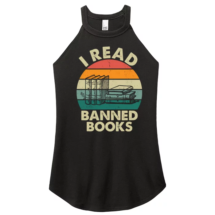 VINTAGE RETRO I READ BANNED BOOKS Women’s Perfect Tri Rocker Tank