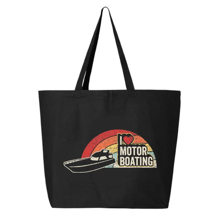 Vintage Retro I Love Motor Boating Funny Boater 25L Jumbo Tote