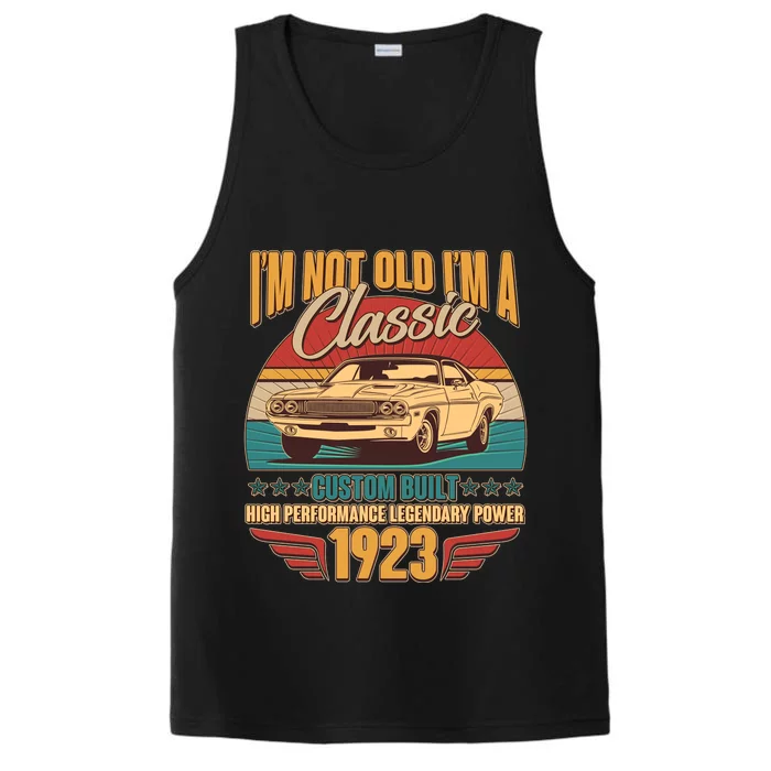 Vintage Retro I'm Not Old I'm A Classic 1923 100th Birthday Classic Car Lover Performance Tank