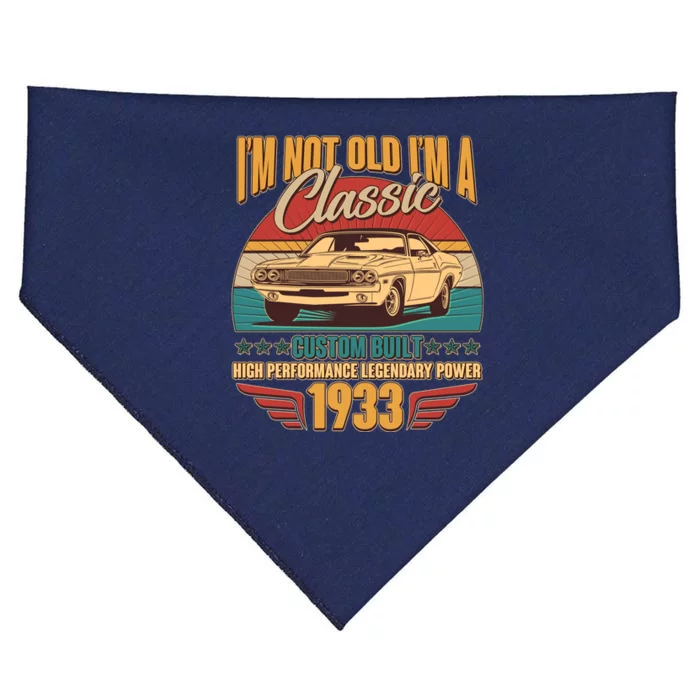 Vintage Retro I'm Not Old I'm A Classic 1933 90th Birthday Classic Car Lover USA-Made Doggie Bandana