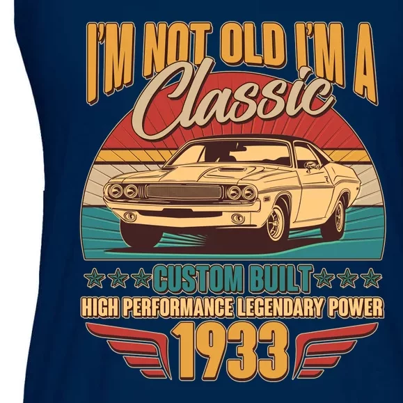 Vintage Retro I'm Not Old I'm A Classic 1933 90th Birthday Classic Car Lover Ladies Essential Flowy Tank