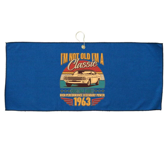 Vintage Retro I'm Not Old I'm A Classic 1963 60th Birthday Classic Car Lover Large Microfiber Waffle Golf Towel