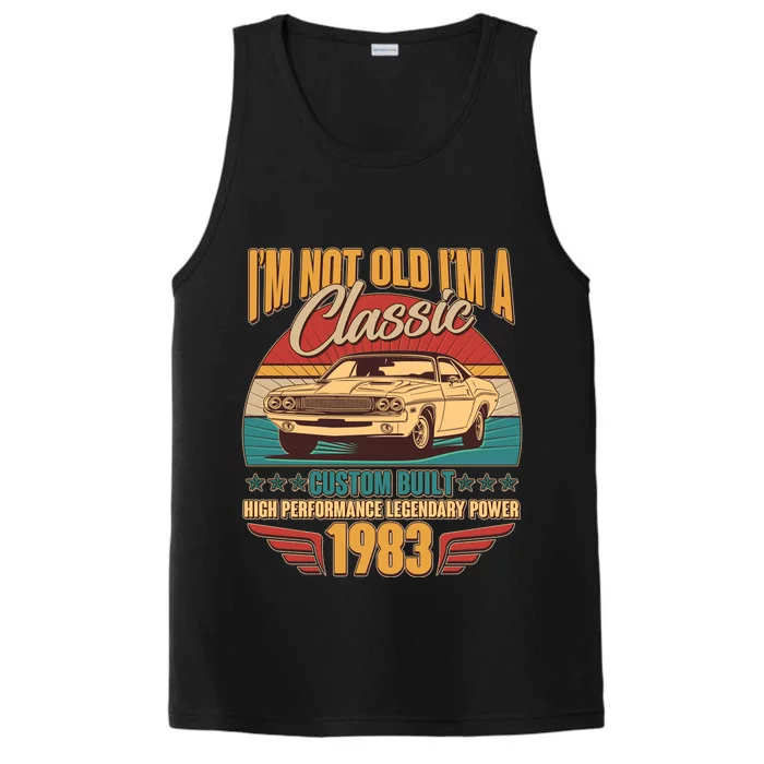 Vintage Retro I'm Not Old I'm A Classic 1983 40th Birthday Classic Car Lover Performance Tank