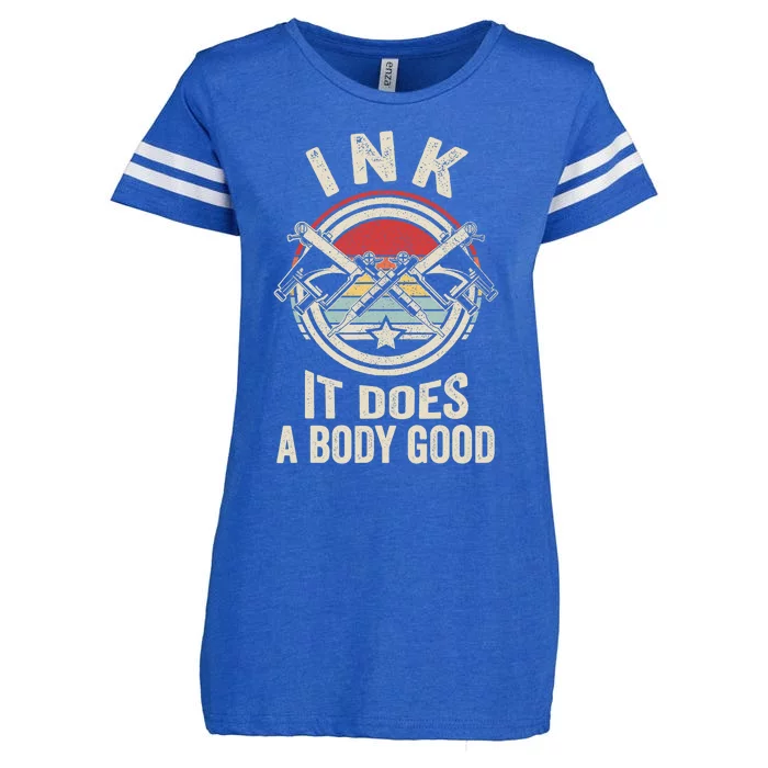 Vintage Retro Ink Inked Funny Tattoo Artist Tattoo Guns Enza Ladies Jersey Football T-Shirt