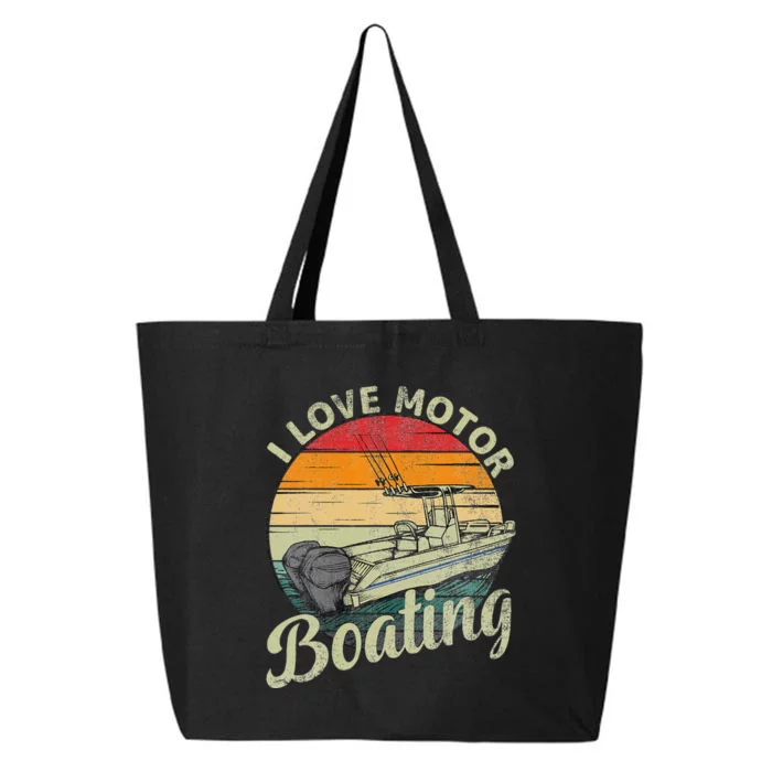 Vintage Retro I Love Motor Boating Funny Boater 25L Jumbo Tote