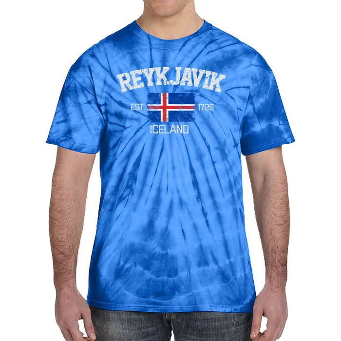 Vintage Reykjavik Iceland Souvenir Gift Tie-Dye T-Shirt