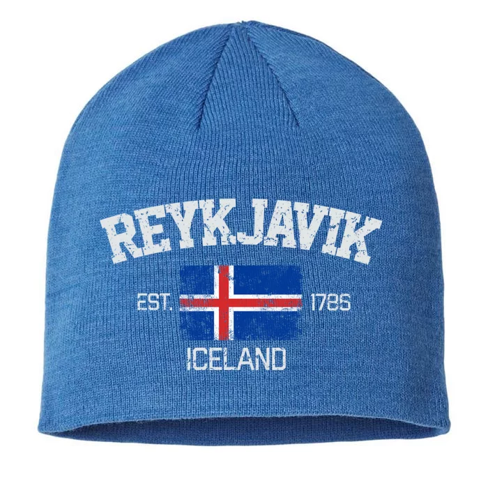 Vintage Reykjavik Iceland Souvenir Gift Cute Gift 8 1/2in Sustainable Knit Beanie