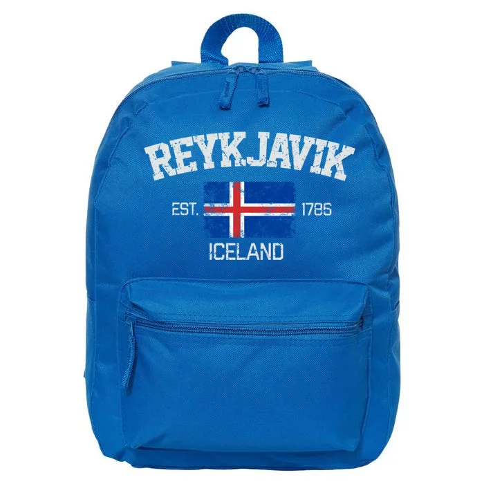 Vintage Reykjavik Iceland Souvenir Gift Cute Gift 16 in Basic Backpack