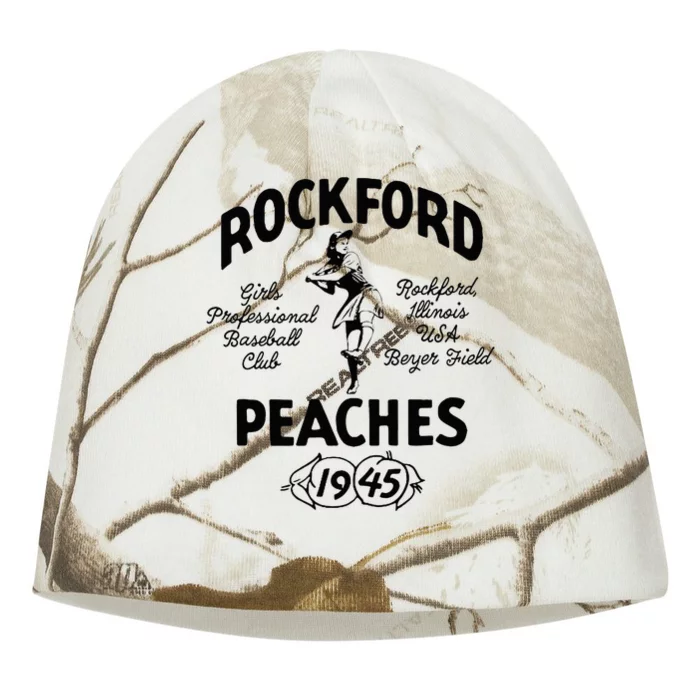 Vintage Rockford Illinois Peaches Defunct Baseball Kati - Camo Knit Beanie