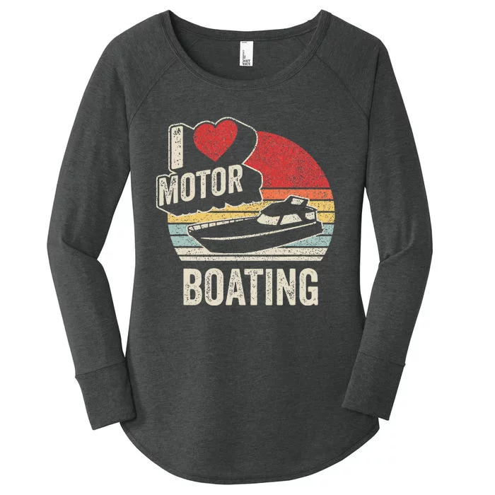 Vintage Retro I Love Motor Boating Women's Perfect Tri Tunic Long Sleeve Shirt