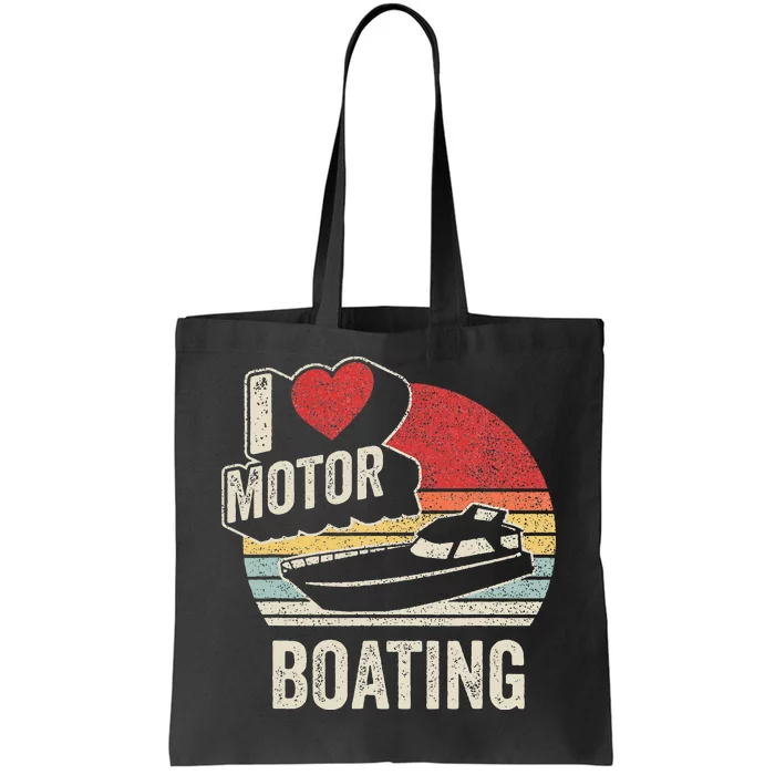 Vintage Retro I Love Motor Boating Tote Bag