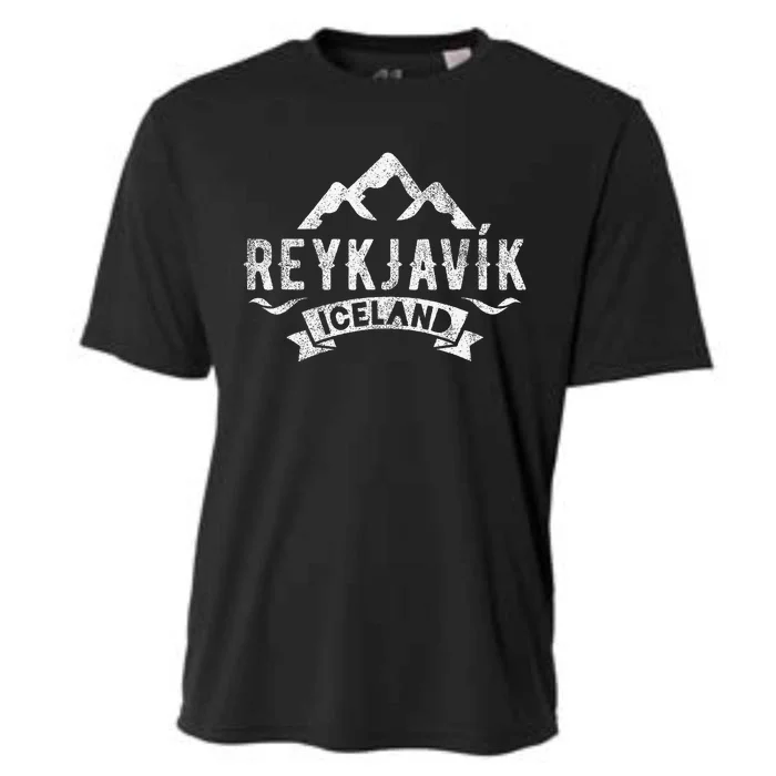 Vintage Reykjavik Iceland Cooling Performance Crew T-Shirt