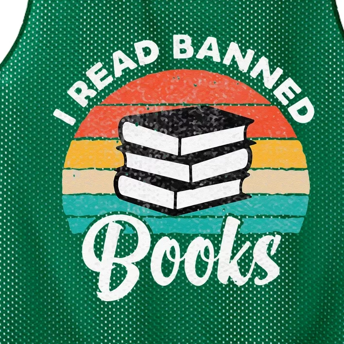 Vintage Retro I Read Banned Books Funny Mesh Reversible Basketball Jersey Tank