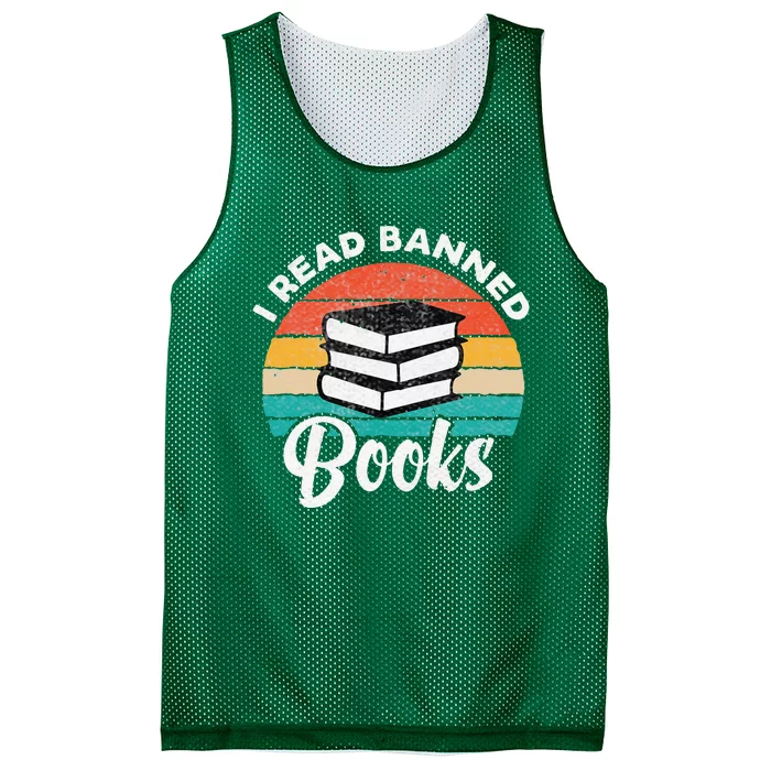 Vintage Retro I Read Banned Books Funny Mesh Reversible Basketball Jersey Tank